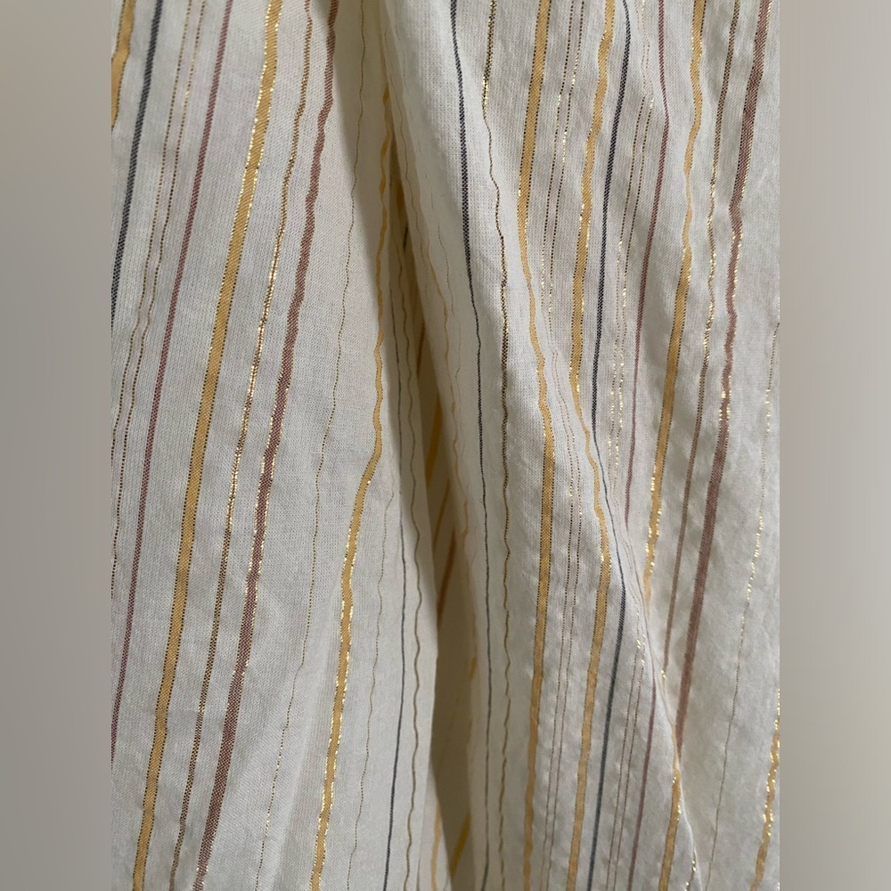 GAP- Match Baby dress sleeveless tiered metallic stripe cotton blend midi dress - Picture 11 of 16